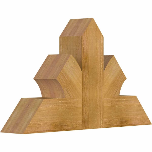 Richland Rough Sawn Timber Gable Bracket, Western Red Cedar, 36W X 21H X 6D X 6F, 14/12 Pitch